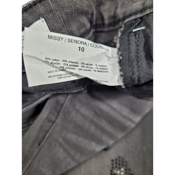 Sofia Vergara Women's Jeans Size 10 Skinny Ankle Stretch Black Rhinestones (32) - Picture 11 of 11